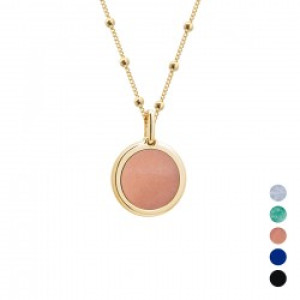 Collier personnalisé pierre fine - chaine perlée - Plaqué or