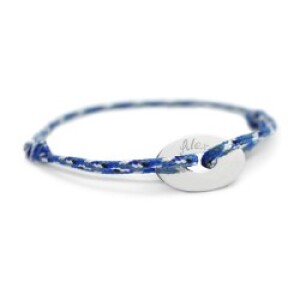 Bracelet cordon personnalisé - Le dandy - Argent