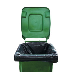 2Work Wheelie Bin Liner Medium Duty Black (Pack of 100) 2W01167