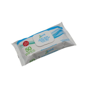 2Work Antibacterial Alcohol Hand Wipes Unfragranced (Pack of 50) 2W03485