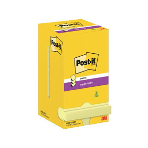 Post-it Super Sticky Z-Notes 76x76mm 90 Sheets Canary Yellow (Pack of 12) R330-12SSCY