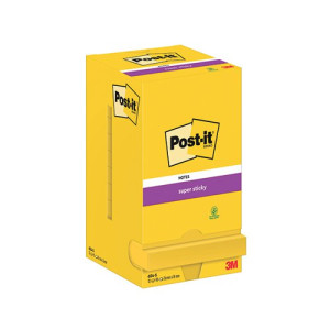 Post-it Super Sticky Notes 76x76mm 90 Sheets Ultra Yellow (Pack of 12) 654-S