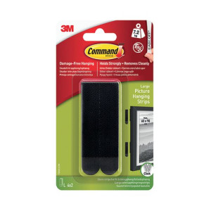 3M Command Large Picture Hanging Strips Black (Pack of 4) 17206BLK