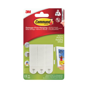 3M Command Picture Hanging Strips Medium (Pack of 3 Pairs) 17201