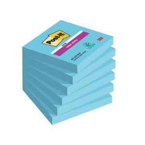 Post-it Super Sticky Notes 76x76mm 90 Sheets Blue (Pack of 6) 654-6SS-BLU