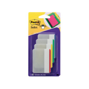 Post-it Index Flat Filing Tabs Assorted (Pack of 24) 686-F1