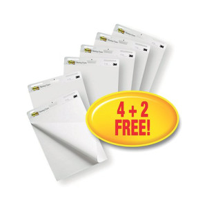 Post-it Super Sticky Plain Easel Pad 635x762mm 30 Sheet White (Pack of 6) 559-V6PK