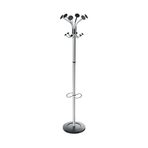 Alba Chromy Coat Stand 350x350x1790mm Chrome/Black PMCLASS