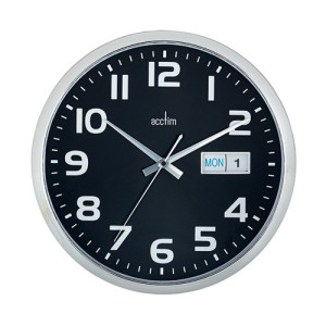 Acctim Supervisor Wall Clock 320mm Chrome/Black 21023