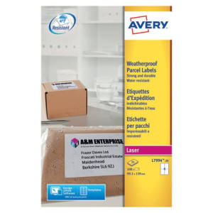 Avery Weatherproof Shipping Label 4 Per Sheet (Pack of 100) L7994-25