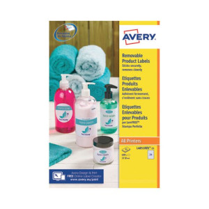 Avery Removable Labels 37mm dia 24 P/Sht Wht (Pack of 600) L4851REV-25