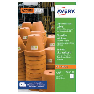 Avery Ultra Resistant Labels 148x210mm (Pack of 40) B3655-20