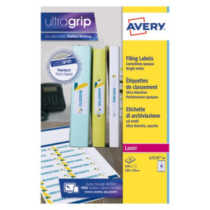 Avery Laser Ring Binder Label 100mmx30mm White (Pack of 450) L7172