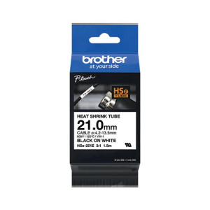 Brother Hse Heat Shrink Tube Tape Cassette 21.0mm x 1.5m Black on White HSE251E