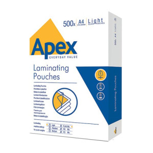 Fellowes Apex A4 Light Duty Laminating Pouch (Pack of 500) 6005201