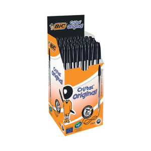 Bic Cristal Ballpoint Pen Medium Black (Pack of 50) 837363