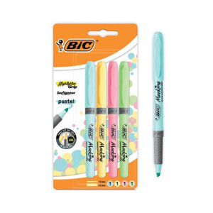 Bic Highlighter Grip Assorted Pastel (Pack of 4) 964859