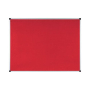 Bi-Office Aluminium Trim Felt Notice Board 1200x900mm Red FA0546170