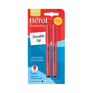 Berol Handwriting Pen Twin Blister Card Black (Pack of 12) S0672930