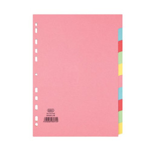 Elba-10 Part Card Divider Recycled Manilla A4 Assorted 400007246
