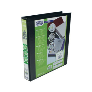 Elba Panorama 25mm 2 D-Ring Presentation Binder A4 Black (6 Pack) 400008411