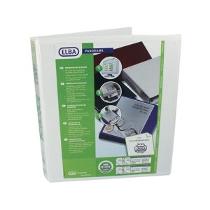 Elba Panorama 25mm 2 D-Ring Presentation Binder A4 White (6 Pack) 400008413