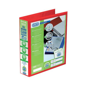 Elba Panorama 50mm 4 D-Ring Presentation Binder A4 Red (4 Pack) 400008432