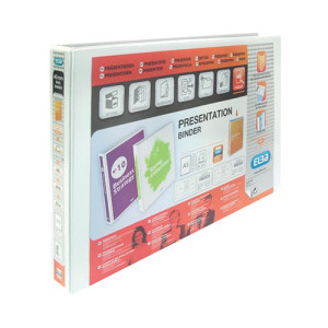 Elba Panorama 30mm 4 D-Ring Presentation Binder A3 White (2 Pack) 100082424