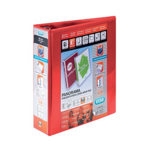 Elba Panorama 65mm Presentation Lever Arch File A4 Red (5 Pack) 400008437