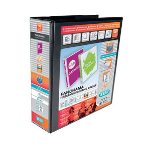 Elba Panorama 65mm 4 D-Ring Presentation Binder A4 Black (4 Pack) 400008442