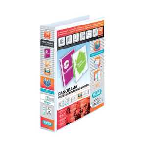 Elba Panorama 40mm 2 D-Ring Presentation Binder A4 White (6 Pack) 400008505