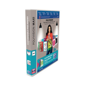 Elba Polyvision A3 Maxi Portrait Clear 25mm 4 D-Ring Presentation Binder (5 Pack) 100080802