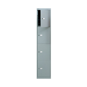 Bisley 4 Door Locker 305x305x1802mm Goose Grey CLK124 GOOSE