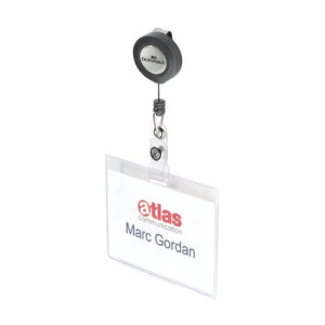 Durable Mono Security Pass Holder with Badge Reel Clear (Pack of 10) 8138/19