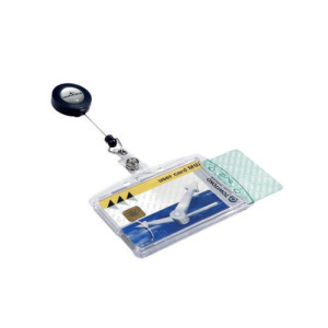 Durable Dual Security Pass Holder with Badge Reel Clear (Pack of 10) 8224/19