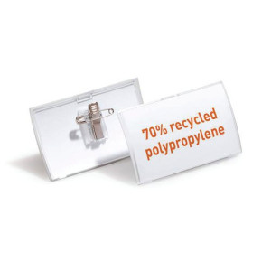 Durable Click Fold Name Badge with Combi Clip 54x90mm Clear (Pack of 25) 8214/19