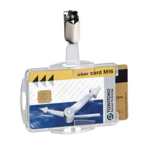 Durable Duo Security Pass Holder with Clip 54x85mm Clear (Pack of 25) 8218/19
