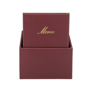 Securit Classic A4 Book Cover Box Set Leather 4 x A4 Insert Wine Red (Pack of 20) MC-BOX-CRA4-WR