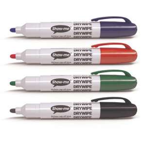 Show-me Teacher Drywipe Marker Assorted (Pack of 4) STM4