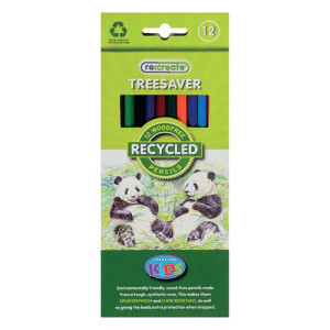 ReCreate Treesaver Recycled Colouring Pencils (Pack of 12) TREE12COL