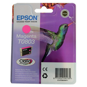 Epson T0803 Ink Cartridge Claria Photographic Hummingbird Magenta C13T08034011