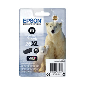 Epson 26XL Ink Cartridge Premium Claria Polar Bear Photo Black C13T26314012