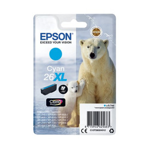 Epson 26XL Ink Cartridge Premium Claria Polar Bear Cyan C13T26324012