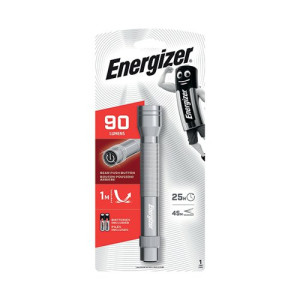 Energizer Metal Pocket Size LED Torch 25 Hour Run Time 2AA Silver 634041