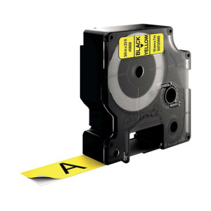 Dymo 45808 D1 Labelmaker Tape 19mm x 7m Black on Yellow S0720880