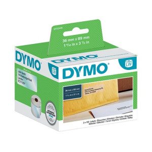 Dymo LabelWriter Large Address Labels 89mm x 36mm Transparent (Pack of 260) S0722410
