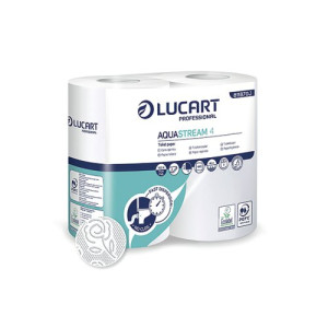 Lucart Aquastream 4 Conventional Toilet Rolls x4 Rolls Per Pack (Pack of 56) 811B70J