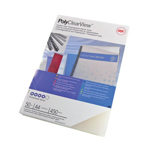 GBC PolyClearView A4 Binding Cover 350 Micron Matte (Pack of 50) IB387166