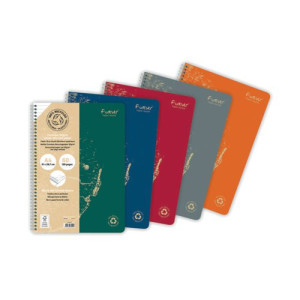 Forever Wirebound Notebook Lined 90gsm A4 Assorted (Pack of 5) 68406C