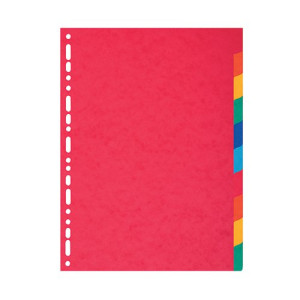 Exacompta Recycled 10-Part Dividers 225gm A4 Maxi Bright Multi 2110E